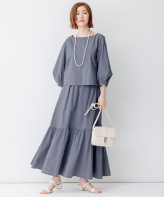 【一部店舗限定／洗える】ハイカウントウェザーストレッチ　ボートネック　コンパクト　ブラウス（ＢＬＷＷＳＭ０８６６）