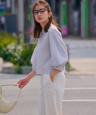 【一部店舗限定／洗える】ハイカウントウェザーストレッチ　ボートネック　コンパクト　ブラウス（ＢＬＷＷＳＭ０８６６）
