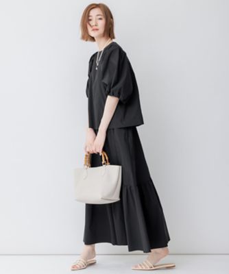 【一部店舗限定／洗える】ハイカウントウェザーストレッチ　パフスリーブ　ブラウス（ＢＬＷＷＳＭ０８６７）
