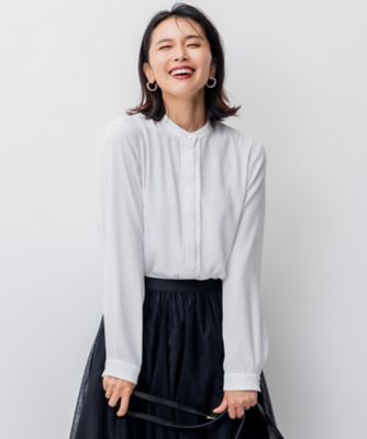 ＜23区 L (Women/大きいサイズ)＞【洗える】バックサテンアムンゼン　ブラウス（ＢＬＷＷＳＷ０４０３）