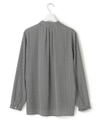 【洗える】バックサテンアムンゼン千鳥プリント　ブラウス（ＢＬＷＷＳＷ０４０４）