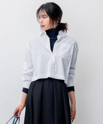 ＜23区 L (Women/大きいサイズ)＞【洗える／一部店舗限定】クロップト　シャツ（ＢＬＷＷＳＷ０８３３）