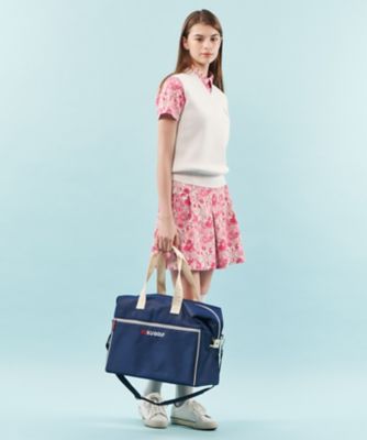 シューズ収納付【UNISEX】合皮×デニム調ボストンバッグ