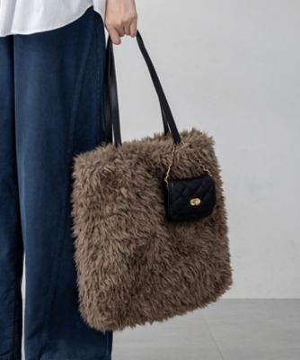 23区 (Women)/ニジュウサンク フェイクファー トートバッグ(BO3DGW0403) 033_ベージュ 旅行用かばん・バッグ【三越伊勢丹/公式】