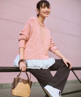 見上愛さん着用】ペーパーライクコンビ ショルダーバッグ （S