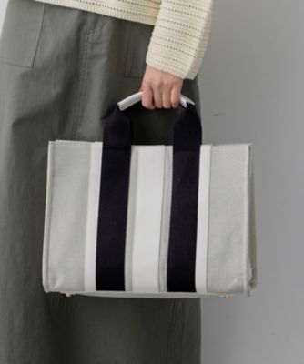 ＜23区 (Women)＞ストライプキャンバス　トートバッグ（ＢＯ３ＤＬＳ６２１０）