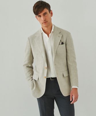 【ＤＯＲＭＥＵＩＬ】ドーメル　ＨＥＸＡＧＯＮ　リネン　ジャケット＿ベージュ（ＢＲＧＯＧＳ０５１１）
