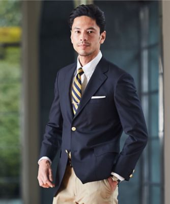 ｊ ｐｒｅｓｓ ｂａｓｉｃ ペピンメリノトロピカル 紺ブレザー 背抜き ｂｚｏｖｙｍ０００１ 三越伊勢丹オンラインストア 公式