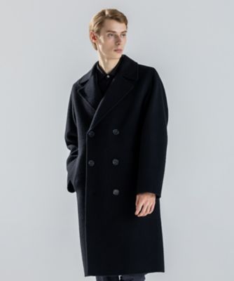 オリーブ ダブルブレスト チェスターコート 新素材】ウールキャメルリバー ダブルブレストチェスターコート