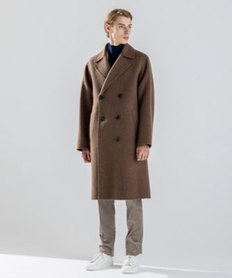 新素材】ウールキャメルリバー ダブルブレストチェスターコート