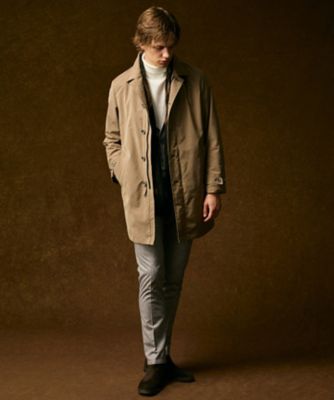 【美品】JOSEPH ABBOUD スプリングコート　総柄　ロゴボタン　L セール】 【キングサイズ・撥水/JAPANファブリック】 パウダー