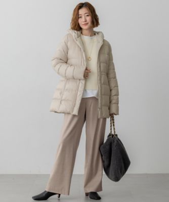 新色追加／洗える／撥水加工】シレータフタ ミドル丈 ダウン