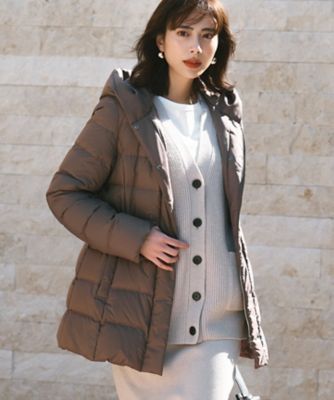 ＜23区 L (Women/大きいサイズ)＞【新色追加／洗える／撥水加工】シレータフタ　ミドル丈　ダウンコート（ＣＭ２６ＳＷ０５０１）