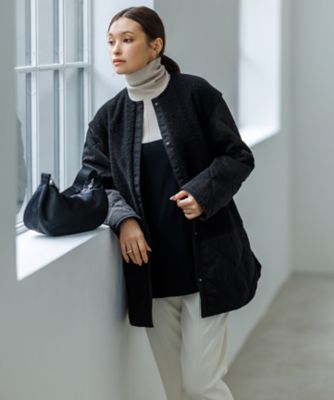 リバーシブル着用可能】 リバーシブルキルト ミドル丈コート