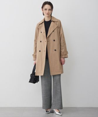2WAY仕様】メモリーストレッチタフタ トレンチコート