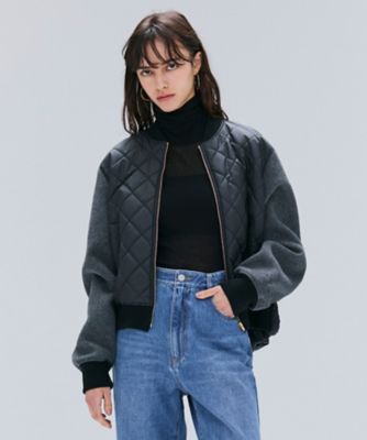 【送料無料】BEIGE， (Women)/ベイジ【GISELe 10月号掲載】DOVER/異素材ウールキルティングブルゾン(CMCWGW0302) 005_クロ コート・ジャケット【三越伊勢丹/公式】