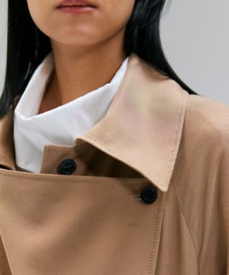 専用！MMです【極美品】レオナール シルク混 スプリングコート COBURN ／ シルク混ロングステンカラーコート