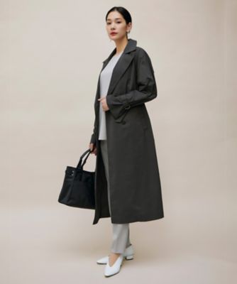 撥水加工】メモリーストレッチタフタ トレンチコート