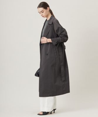 撥水加工】メモリーストレッチタフタ トレンチコート