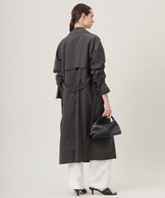 撥水加工】メモリーストレッチタフタ トレンチコート