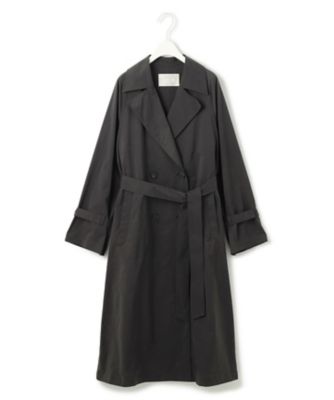 撥水加工】メモリーストレッチタフタ トレンチコート