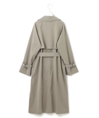 撥水加工】メモリーストレッチタフタ トレンチコート