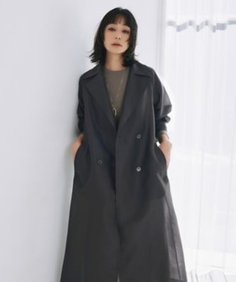 BCBG MAXAZRIA ニット デザイン トレンチコート シルク x3959 ジャケット・アウター