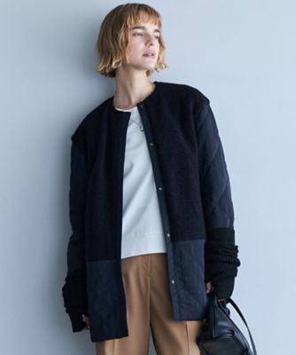 リバーシブル着用可能】 リバーシブルキルト ミドル丈コート