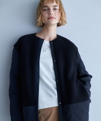 リバーシブル着用可能】 リバーシブルキルト ミドル丈コート