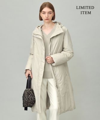 ICB (Women)/アイシービー【WEB & 一部店舗限定・撥水加工】ADSダウン フーデットロングコート 042_クリーム コート・ジャケット【三越..