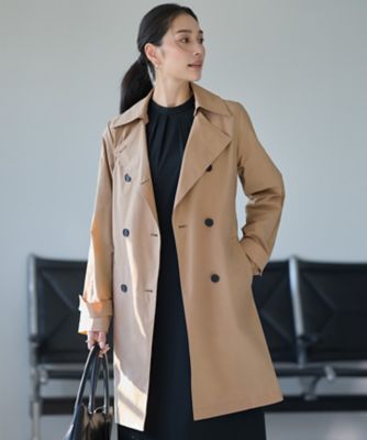 2WAY仕様】メモリーストレッチタフタ トレンチコート