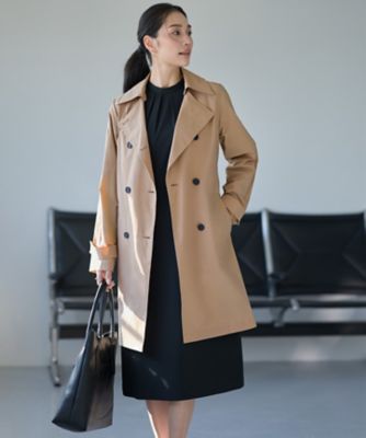 2WAY仕様】メモリーストレッチタフタ トレンチコート