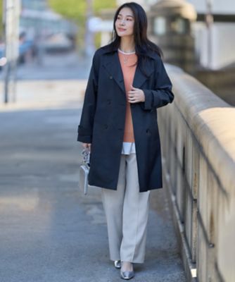 2WAY仕様】メモリーストレッチタフタ トレンチコート