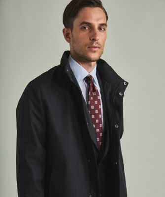 ラスタードビーメモリーラミネーションコート＿スタンドカラー