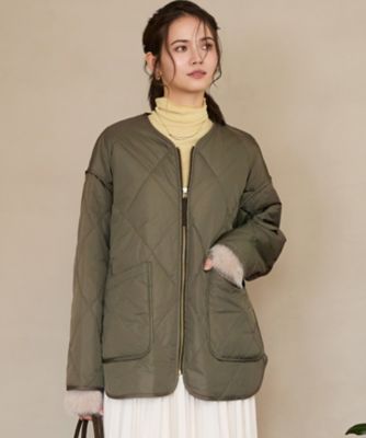 【送料無料】23区 L (Women/大きいサイズ)/ニジュウサンク エル【SLOW/一部店舗限定】中綿 パデットアウター(CMS1GW0950) 054_カーキ コート・ジャケット【三越伊勢丹/公式】