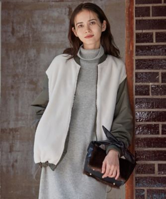 ＜23区 L (Women/大きいサイズ)＞【ＳＬＯＷ／一部店舗限定】リバーシブルボアコンビ　ブルゾン（ＣＭＳ１ＳＷ０９５０）