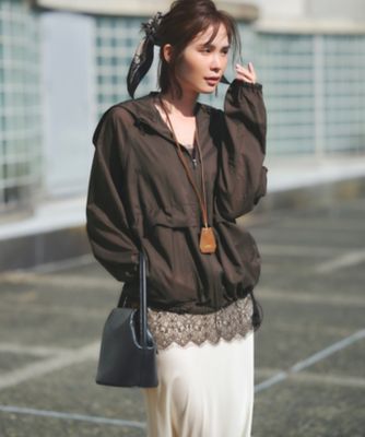 24SS美品　23区　【SLOW/一部店舗限定】シアー ブルゾン　ダークブラウン カーディガン 「SLOW/一部店舗限定」シアー ブルゾン レディース