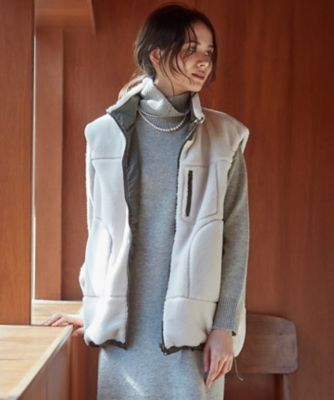 ＜23区 S (Women/小さいサイズ)＞【ＳＬＯＷ／一部店舗限定】リバーシブルボアコンビ　ベスト（ＣＭＳ２ＳＷ０９５１）