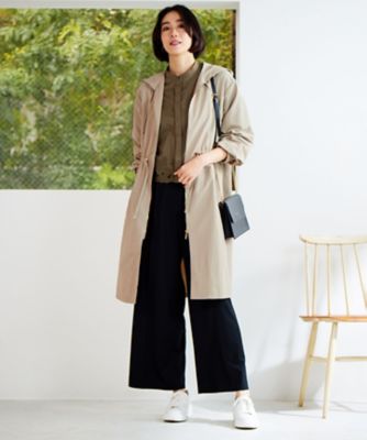 ベージュ系 自由区 (Women)のノーカラー・スタンドカラーコート