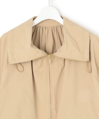 撥水加工】ソフトメモリータフタ スタンドネック ブルゾン