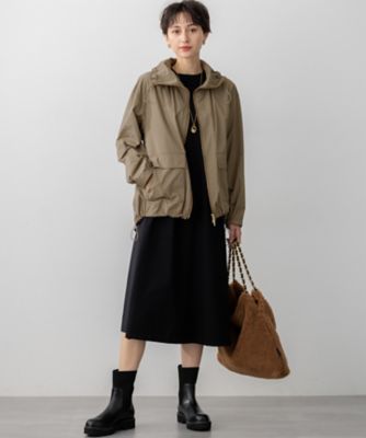 撥水加工】ソフトメモリータフタ スタンドネック ブルゾン