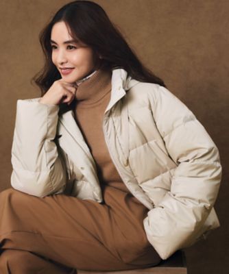 ほびー 23区 ダウンジャケット ダウンコート ベージュ VERY掲載/新色追加】シレータフタ ミドル丈 ダウンコート / 23区 S