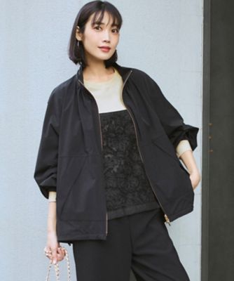 2WAY ストレッチタフタ ボリュームスリーブブルゾン