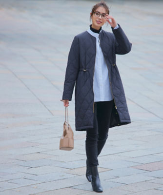 めめた です★新品★【撥水加工】 中綿 ロング パディング アウター 23区(ニジュウサンク)の【洗える/撥水加工】中綿 ロング パディング