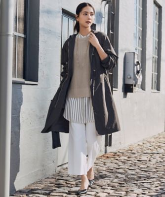 ＜自由区 L (Women/大きいサイズ)＞【撥水加工・ＵＶケア・洗える】ライトグログランフーデッド　コート（ＣＭＷＲＣＭ０３０１）