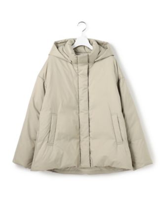 ２３区　今季品　ステッチレス フーデット ダウン　チャコールグレー　３８　極美品 WEB&一部店舗限定】ステッチレス フーデット ダウン / 23区