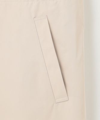 美品 23区 2024SS 撥水 ライトツイル ノーカラーコート 38 カーキ 撥水加工】ライトツイル ノーカラーコート / 23区