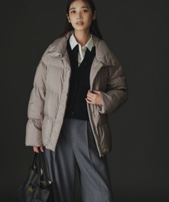 23区 ダウンコート 40サイズ ベージュ Oggi掲載】シレータフタ ハイネック ショート ダウンコート
