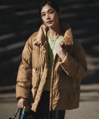 イタリアブランド1970SEVENTY高品質ダウンコート金具トグルハイネック Oggi掲載】シレータフタ ハイネック ショート ダウンコート