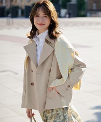 ＜23区 L (Women/大きいサイズ)＞エアータンブラー　ＴＣギャバジン　ハーフ　コート（ＣＭＷＷＬＳ０２０３）